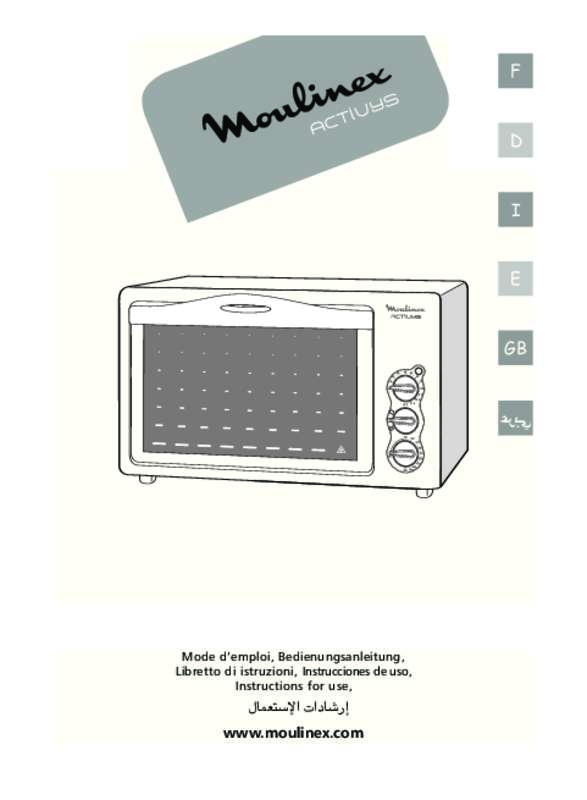 Guide utilisation  MOULINEX OV1000 ACTIVYS SILVER  de la marque MOULINEX