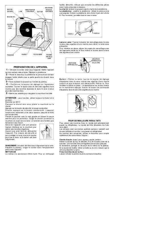 Guide utilisation  SEB 8566 TRANCHEUSE ELECTRIQUE  de la marque SEB