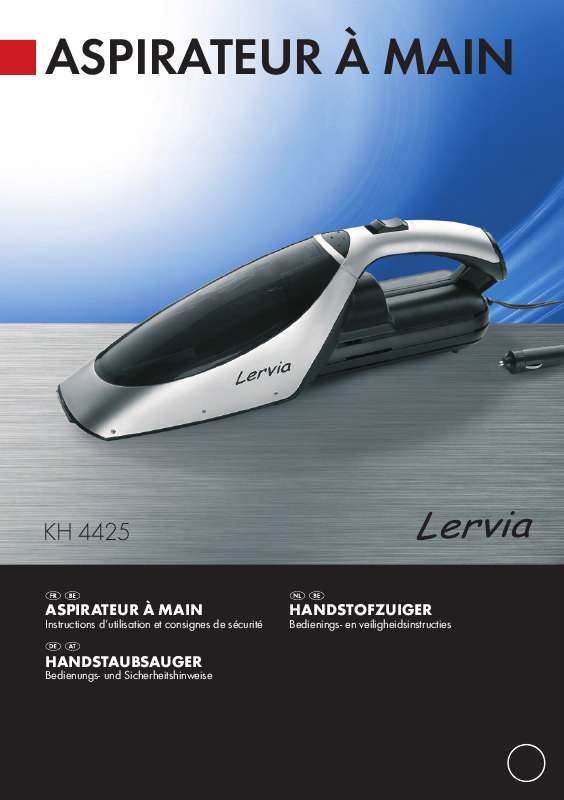 Guide utilisation  LERVIA KH 4425 HAND-HELD VACUUM CLEANER  de la marque LERVIA