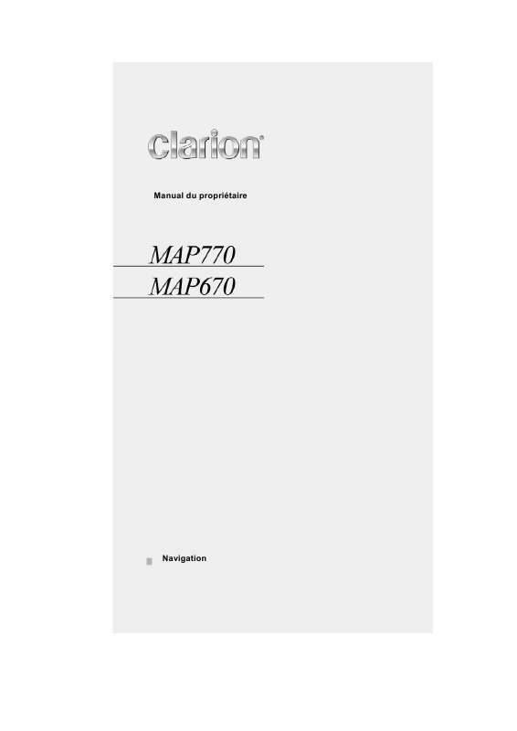 Guide utilisation CLARION MAP770  de la marque CLARION