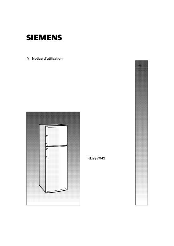 Guide utilisation SIEMENS KD29VX43  de la marque SIEMENS