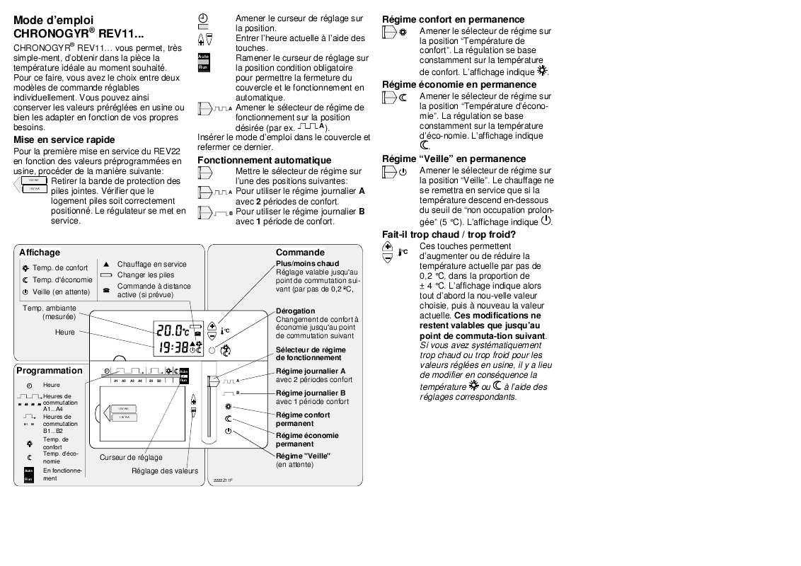Guide utilisation  SIEMENS CHRONOGYR V11  de la marque SIEMENS