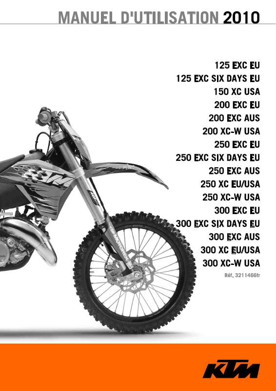 Guide utilisation  KTM 250 XC EU  de la marque KTM