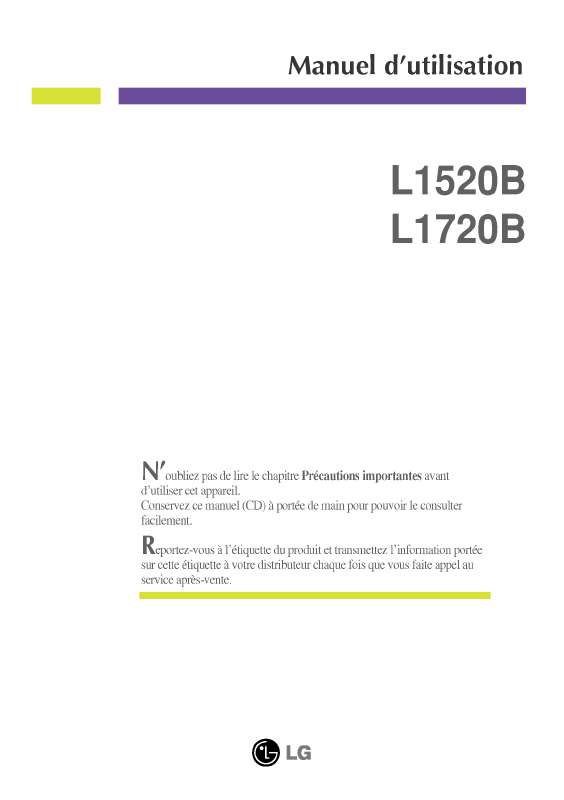 Guide utilisation LG L1520B  de la marque LG