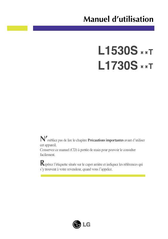 Guide utilisation LG L1530S  de la marque LG