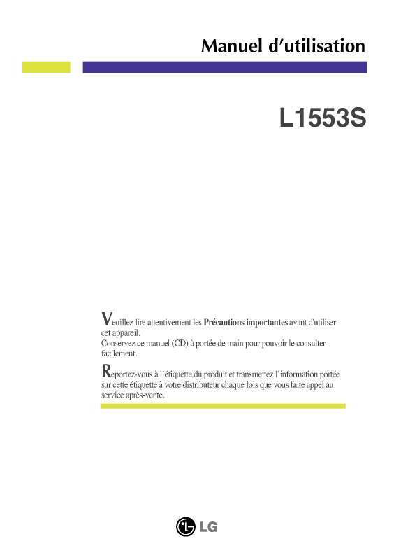 Guide utilisation LG L1553S-SF  de la marque LG