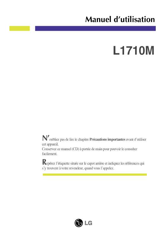 Guide utilisation LG L1710MM  de la marque LG