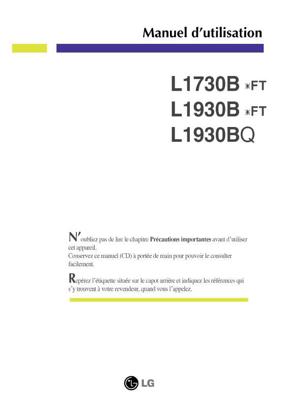 Guide utilisation LG L1730BSFT  de la marque LG