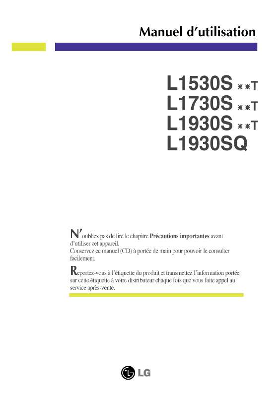 Guide utilisation LG L1730S  de la marque LG