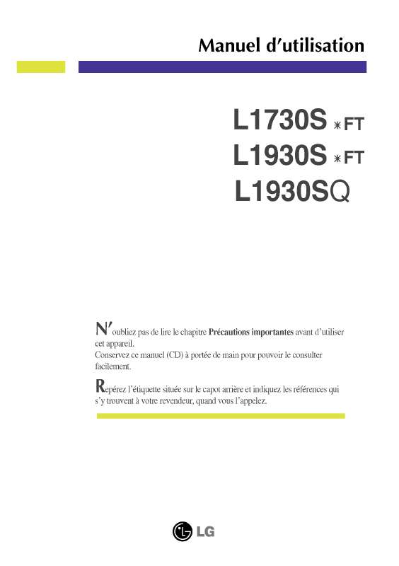 Guide utilisation LG L1730SBFT  de la marque LG
