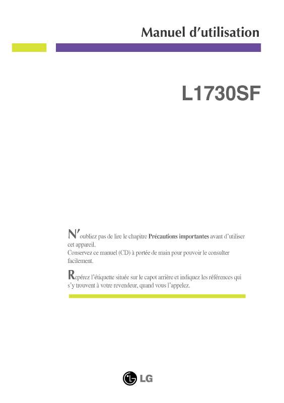 Guide utilisation LG L1730SF  de la marque LG