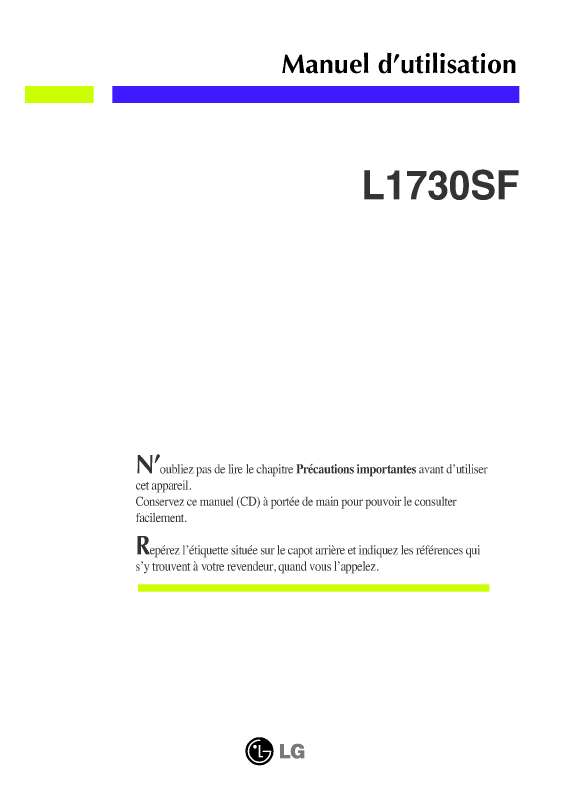Guide utilisation LG L1730SFK  de la marque LG