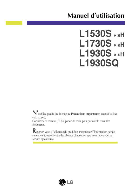 Guide utilisation LG L1730SSNHN  de la marque LG