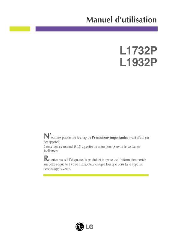 Guide utilisation LG L1732P  de la marque LG