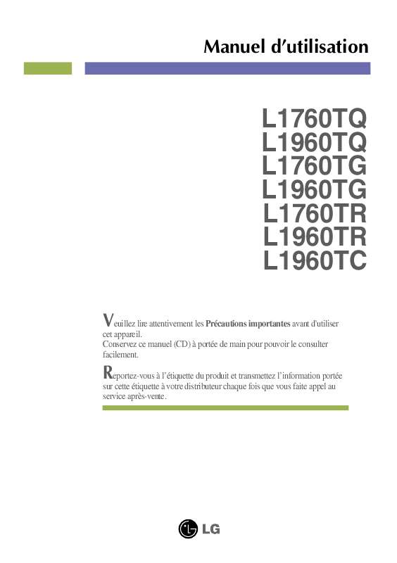 Guide utilisation LG L1760TR-BF.AEUOQPN  de la marque LG
