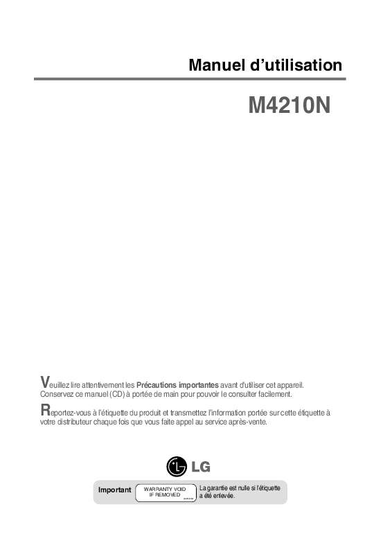 Guide utilisation LG M4210N-B21  de la marque LG