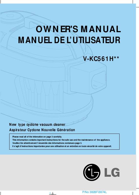 Guide utilisation LG V-KC561HTR de la marque LG