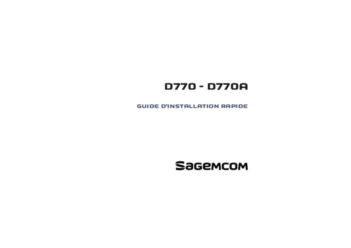 Guide utilisation SAGEMCOM DD 770 A  de la marque SAGEMCOM