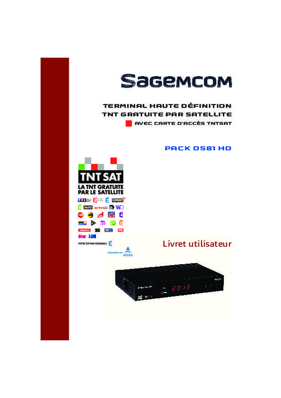 Guide utilisation SAGEMCOM DS81 HD TNTSAT  de la marque SAGEMCOM