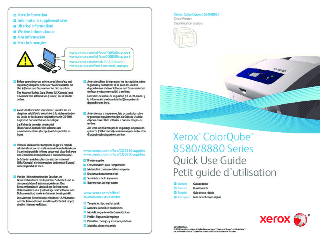 Guide utilisation  XEROX COLORQUBE 8580  de la marque XEROX