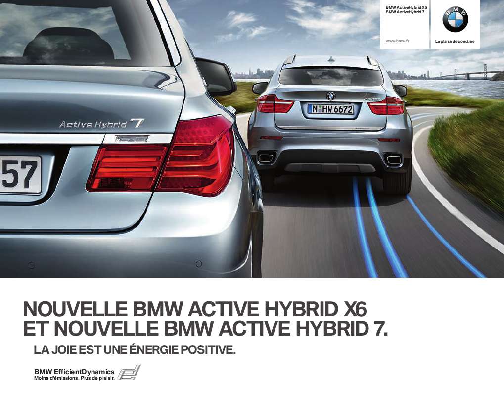 Guide utilisation BMW ACTIVEHYBRID X6 ET ACTIVEHYBRID 7  de la marque BMW