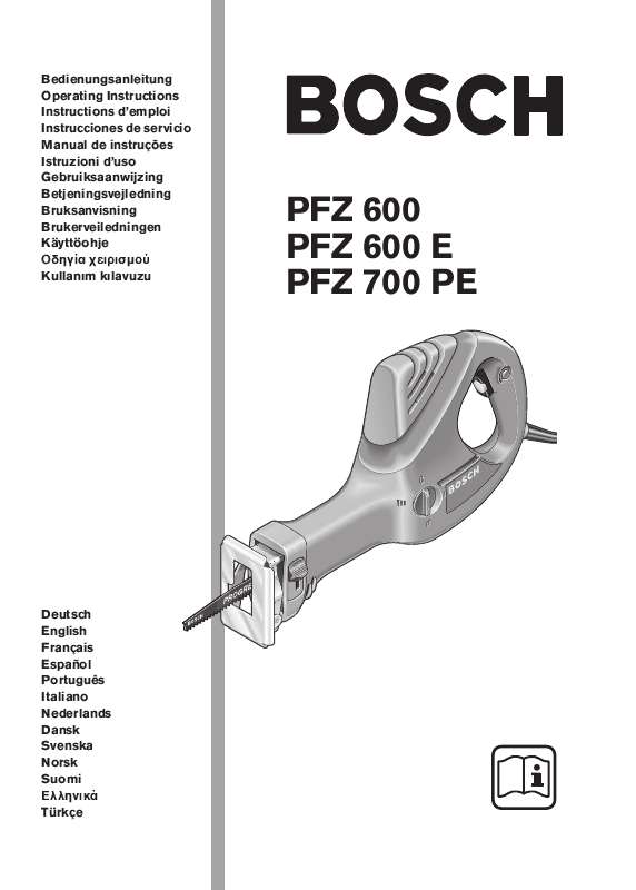 Guide utilisation  BOSCH PFZ 600 E  de la marque BOSCH