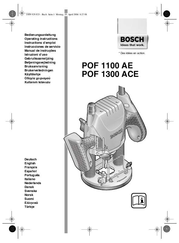 Guide utilisation  BOSCH POF 1300 ACE  de la marque BOSCH