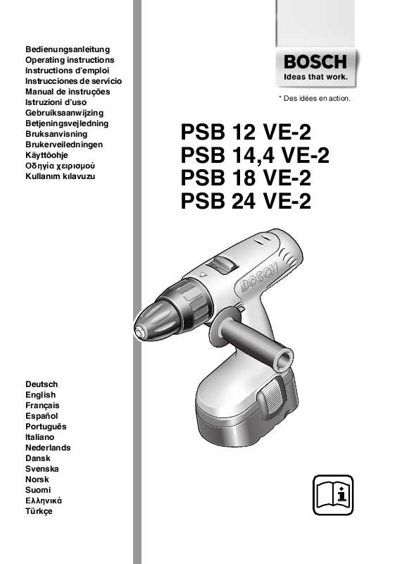 Guide utilisation  BOSCH PSB 12 VE-2  de la marque BOSCH