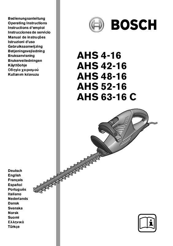 Guide utilisation BOSCH AHS 48-16  de la marque BOSCH
