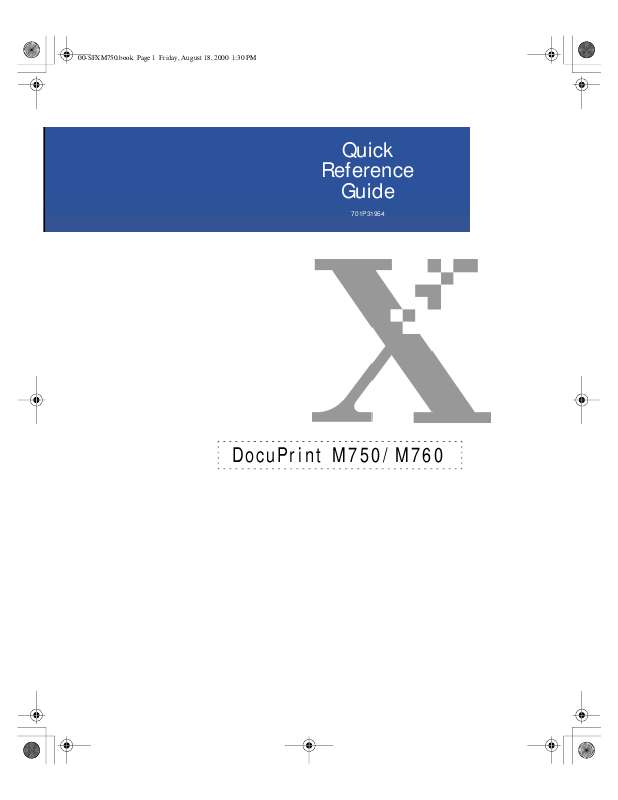 Guide utilisation  XEROX DOCUPRINT M750  de la marque XEROX