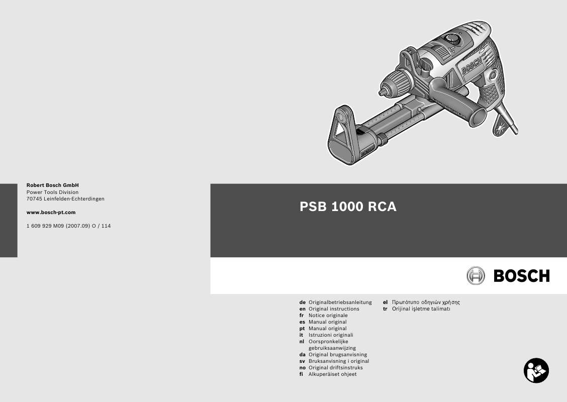 Guide utilisation BOSCH PSB 1000 RCA  de la marque BOSCH