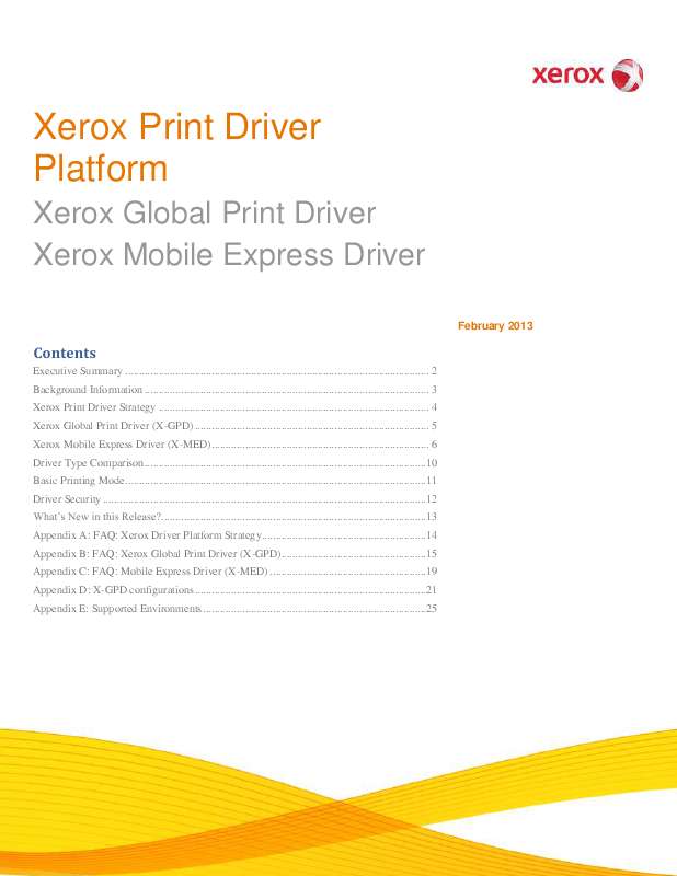 Guide utilisation  XEROX GLOBAL DRIVER  de la marque XEROX