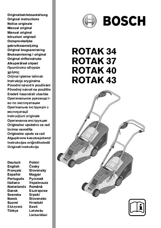 Guide utilisation  BOSCH ROTAK 37  de la marque BOSCH