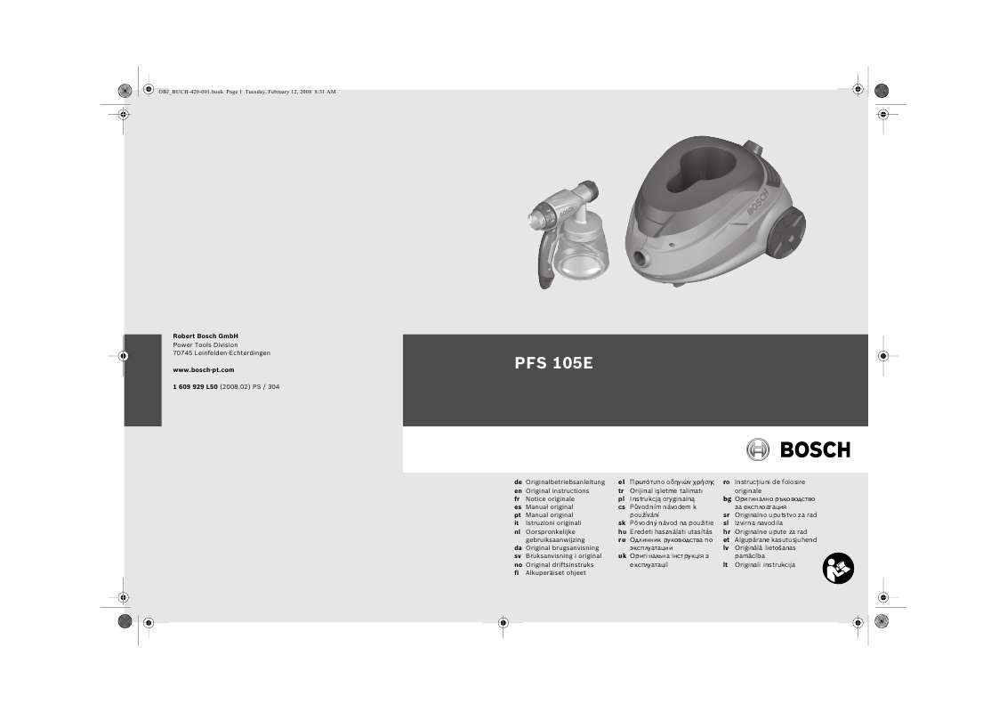Guide utilisation  BOSCH PFS 105 E  de la marque BOSCH