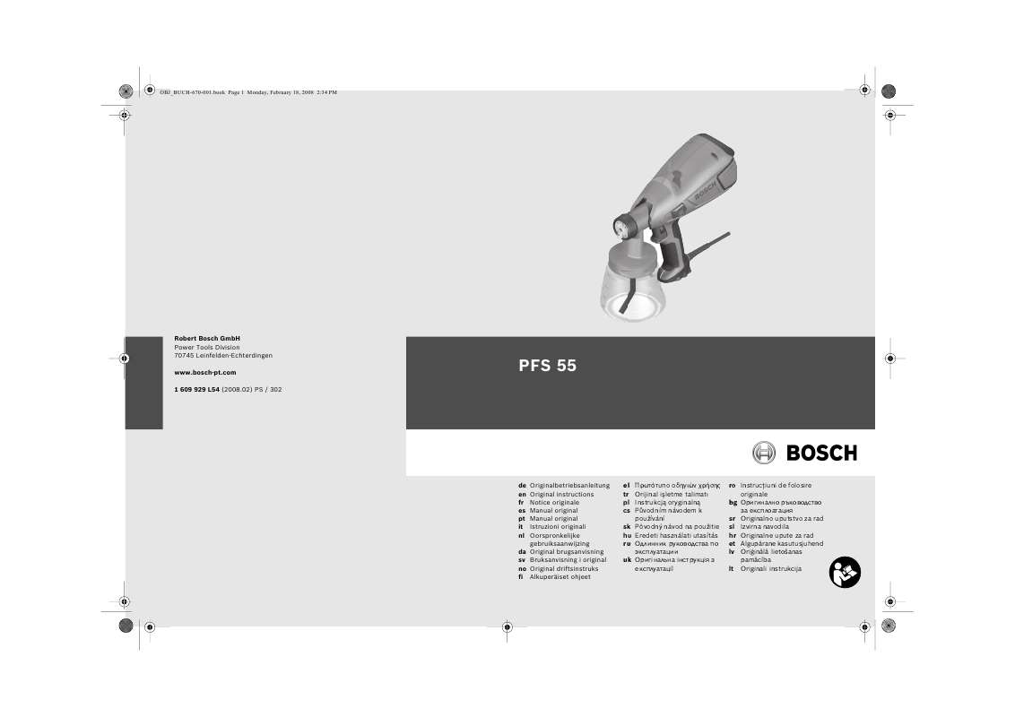 Guide utilisation  BOSCH PFS 55  de la marque BOSCH