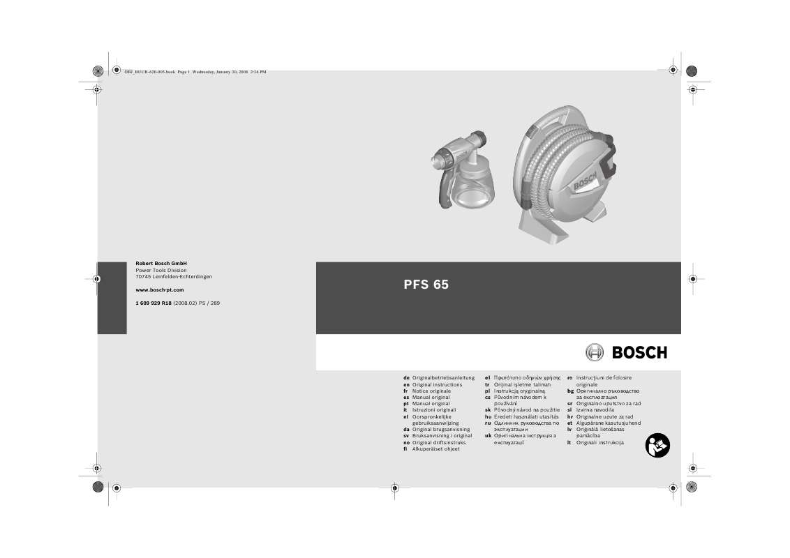 Guide utilisation BOSCH PFS 65  de la marque BOSCH