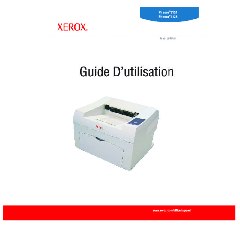 Guide utilisation  XEROX PHASER 3125  de la marque XEROX