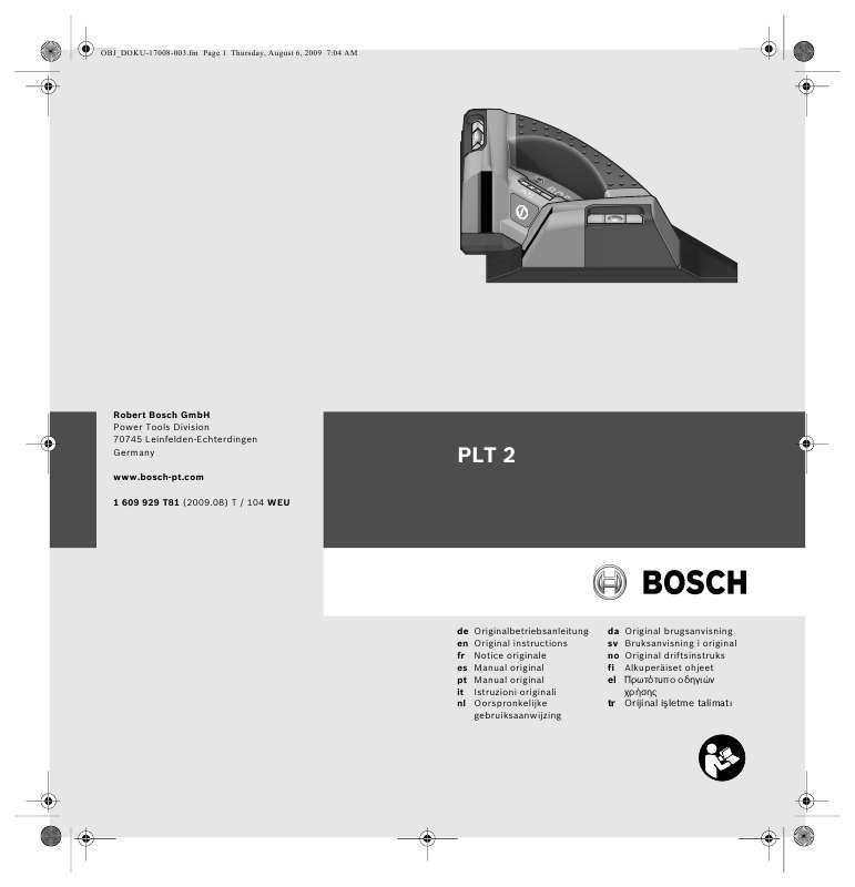 Guide utilisation  BOSCH PLT 2  de la marque BOSCH