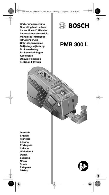 Guide utilisation  BOSCH PMB 300  de la marque BOSCH