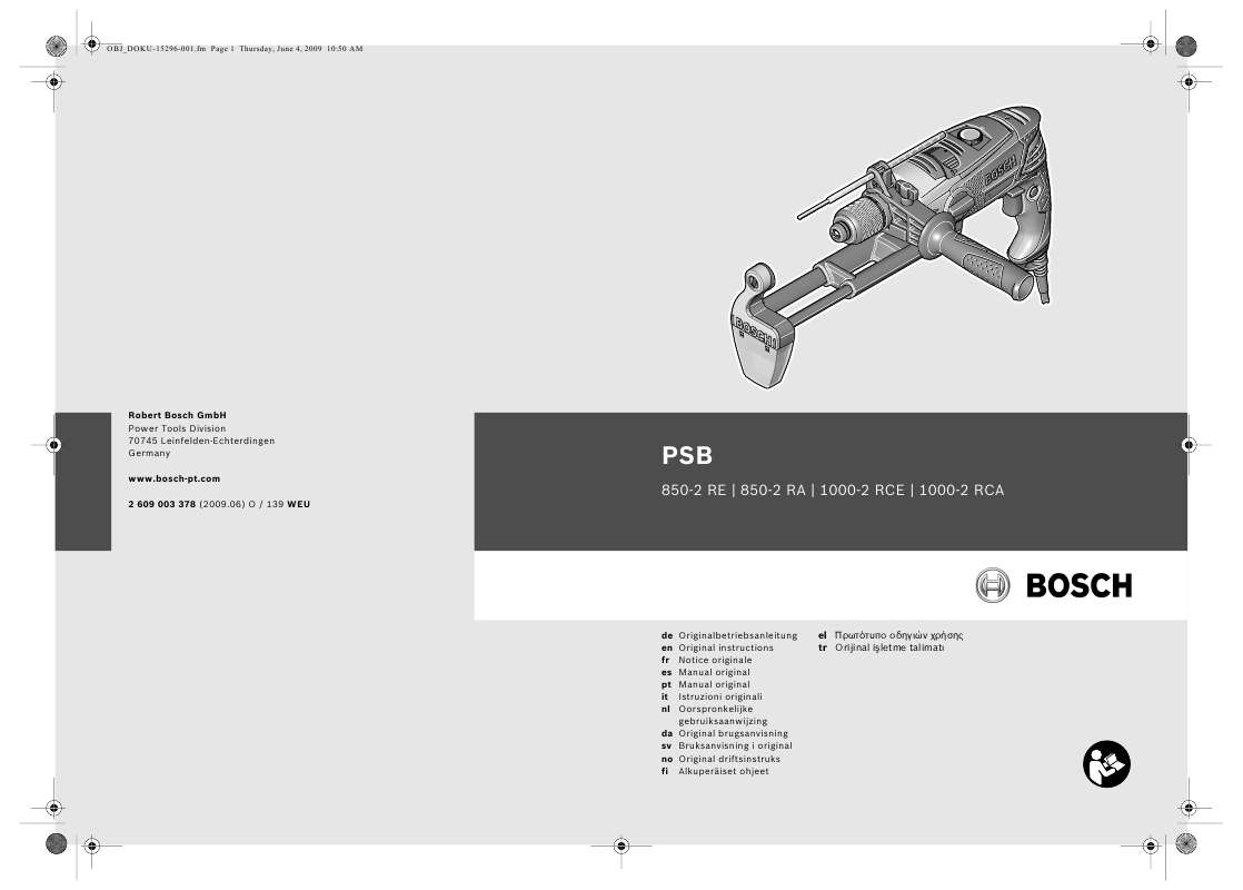 Guide utilisation BOSCH PSB 850-2 RA  de la marque BOSCH