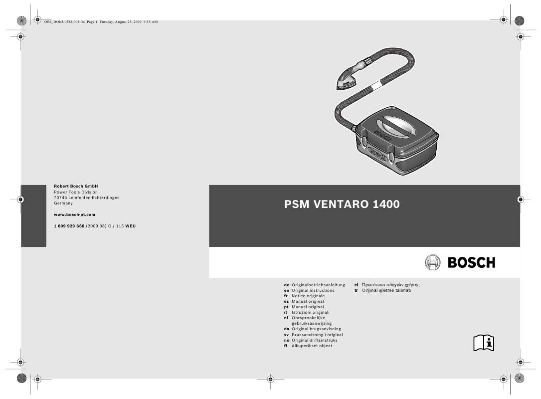 Guide utilisation BOSCH PSM VENTARO 1400  de la marque BOSCH