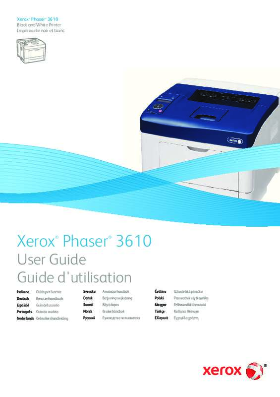 Guide utilisation  XEROX PHASER 3610  de la marque XEROX