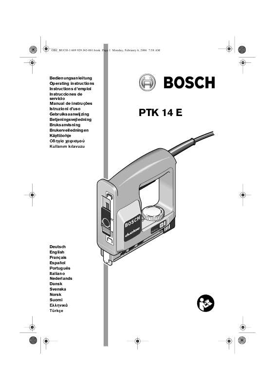 Guide utilisation  BOSCH PTK 14 E  de la marque BOSCH