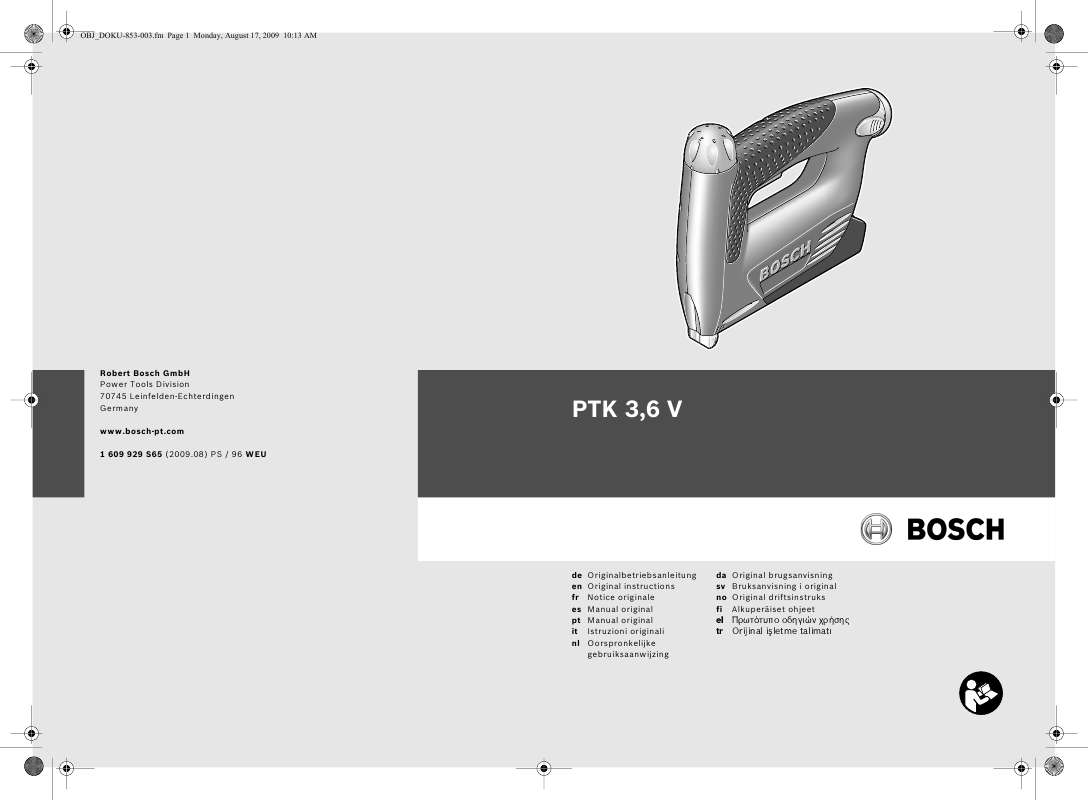 Guide utilisation  BOSCH PTK 3.6 V  de la marque BOSCH