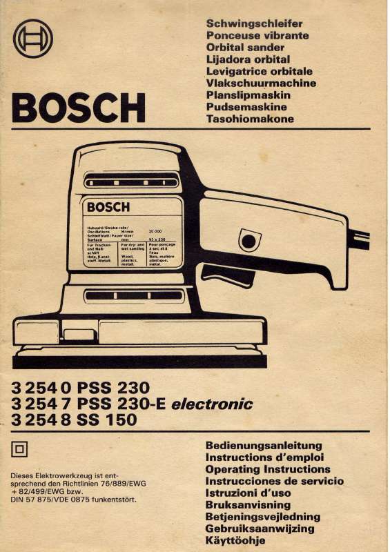Guide utilisation  BOSCH 32540 PSS 230  de la marque BOSCH