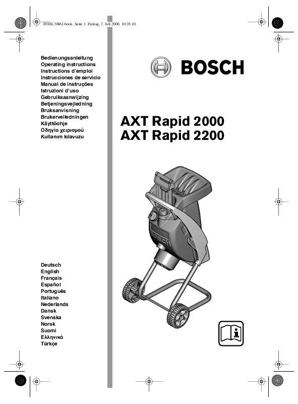 Guide utilisation  BOSCH AXT RAPID 2000  de la marque BOSCH