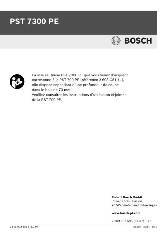 Guide utilisation  BOSCH PST 7300 PE  de la marque BOSCH