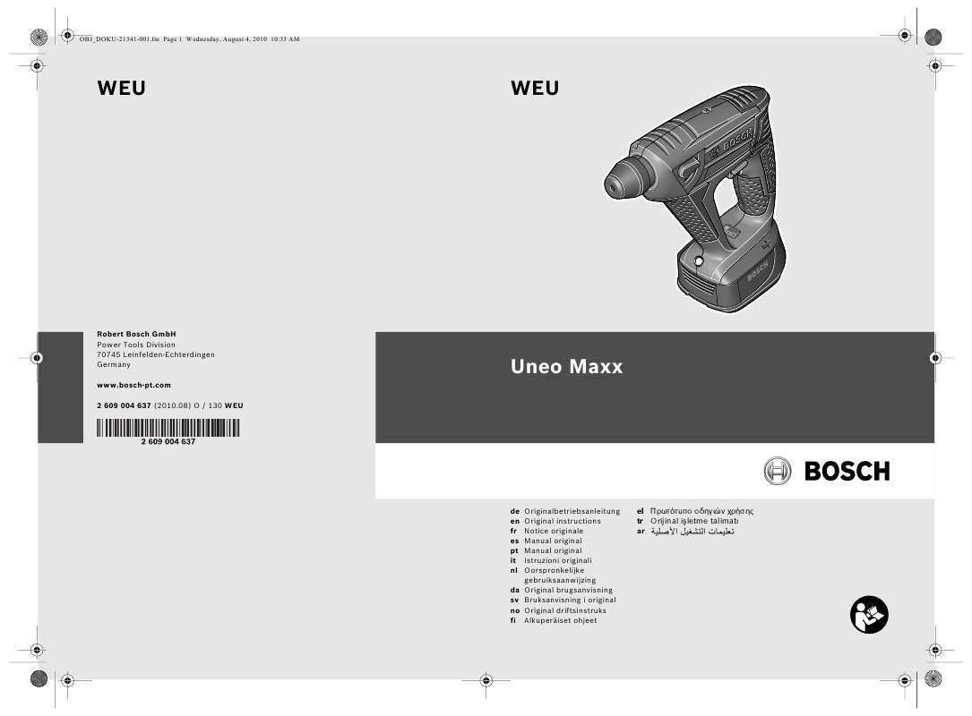 Guide utilisation BOSCH UNEO MAXX  de la marque BOSCH