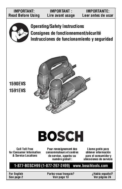 Guide utilisation  BOSCH 1590EVS  de la marque BOSCH