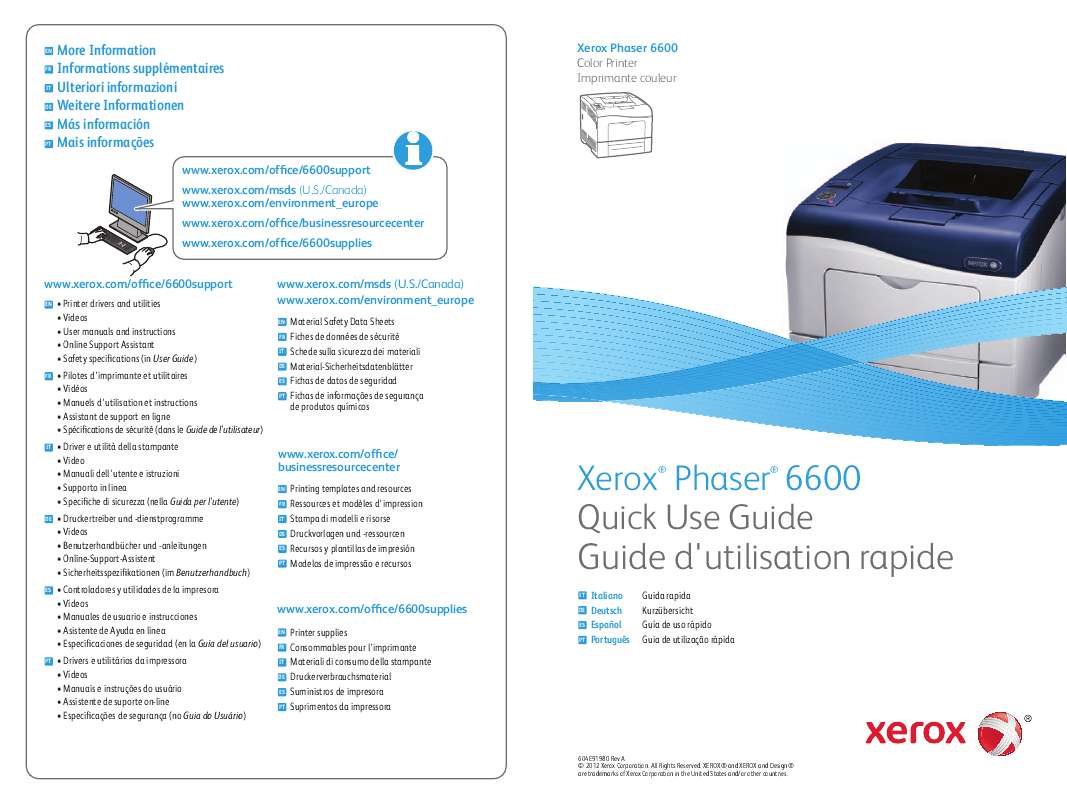 Guide utilisation  XEROX PHASER 6600  de la marque XEROX